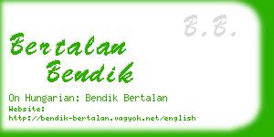 bertalan bendik business card